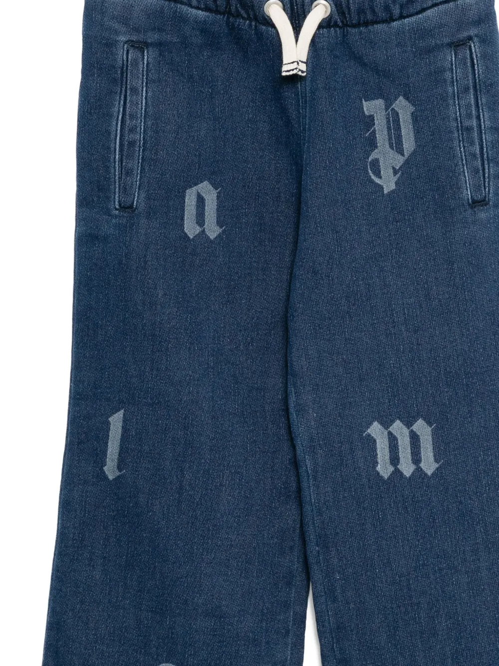 Palm Angels Kids Broek met logoprint Blauw