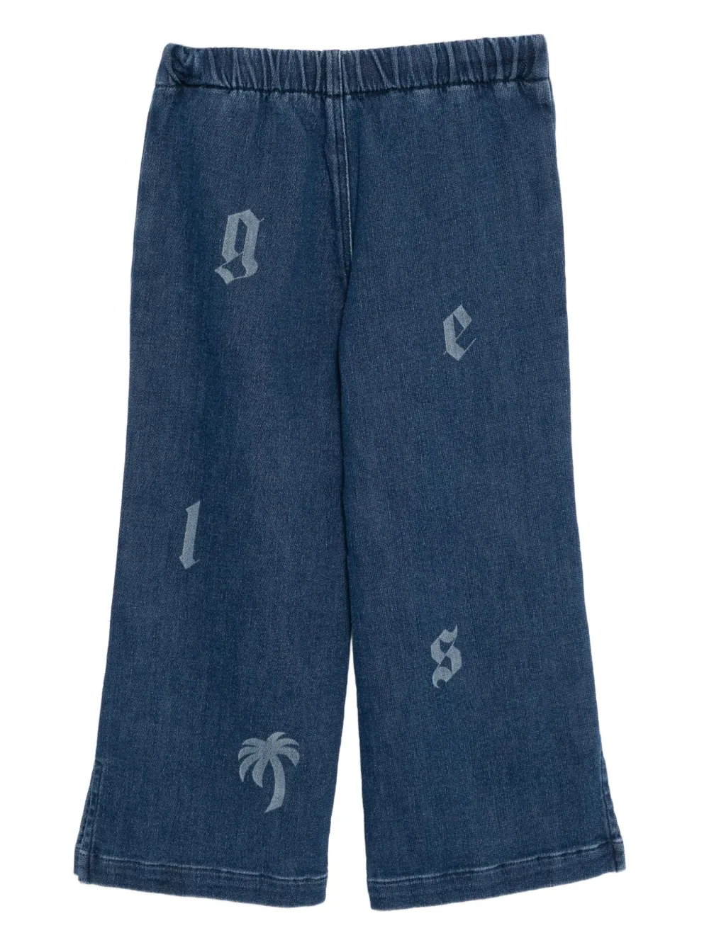 Palm Angels Kids Broek met logoprint Blauw