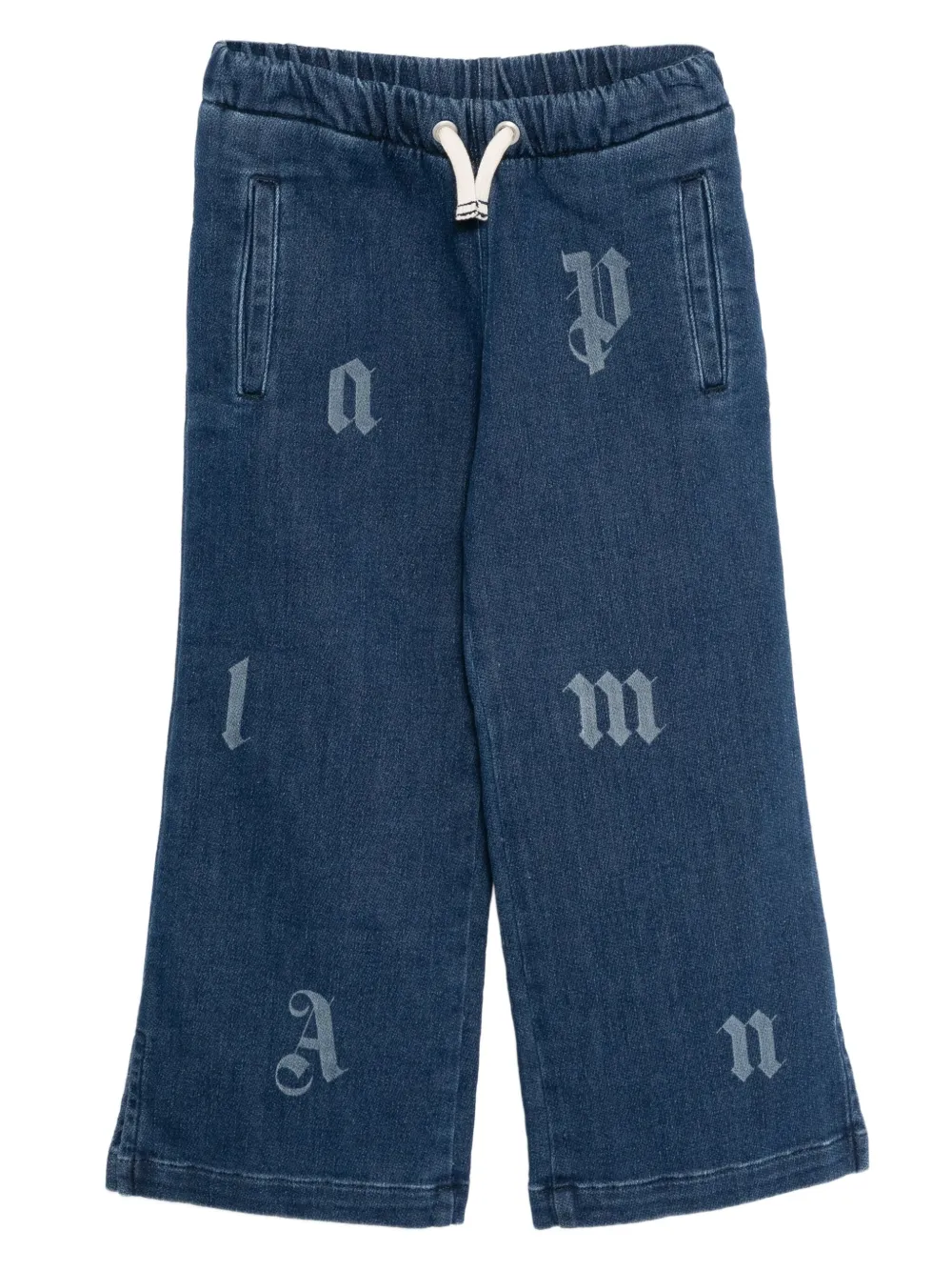 Palm Angels Kids logo-print trousers - Blu
