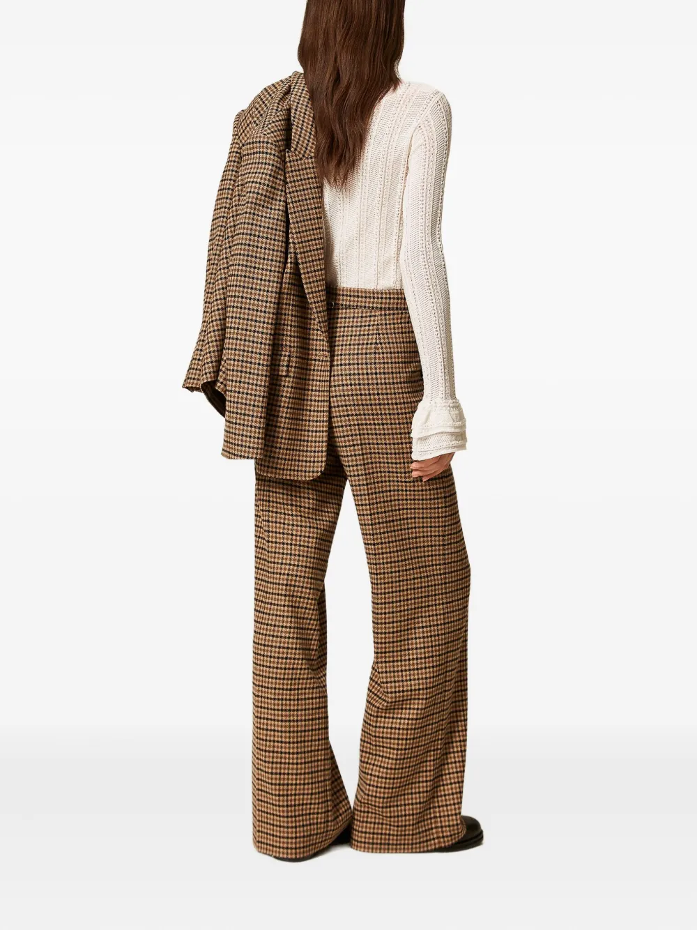 Twinset Checked Button-fastening Trousers In Multi