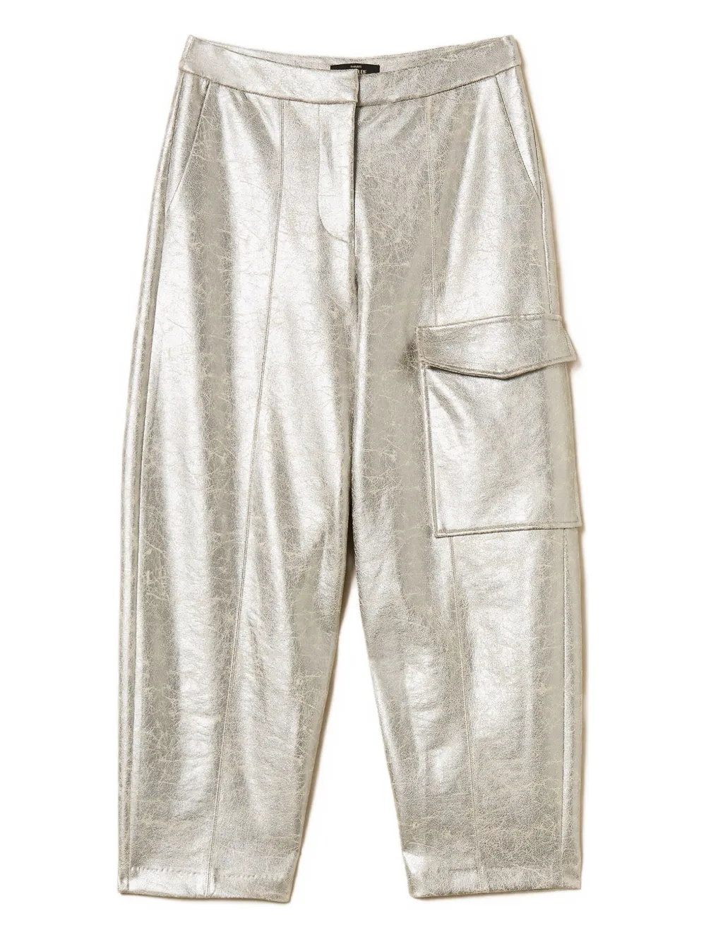 TWINSET Broek met cargo zak en gebarsten effect Grijs