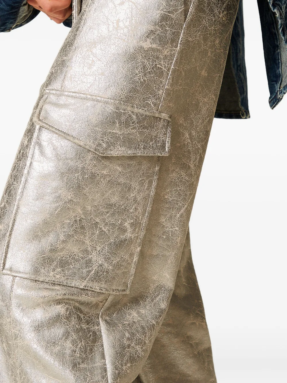 TWINSET Broek met cargo zak en gebarsten effect Grijs