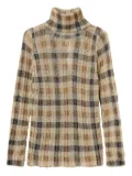 TWINSET roll-neck check-print sweater - Neutrals