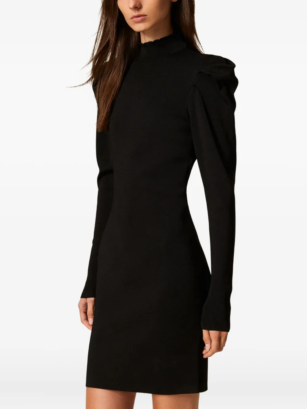TWINSET Mini-jurk met gedrapeerde mouwen - Zwart