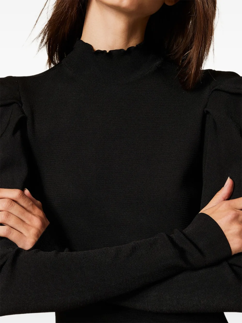 TWINSET Mini-jurk met gedrapeerde mouwen Zwart