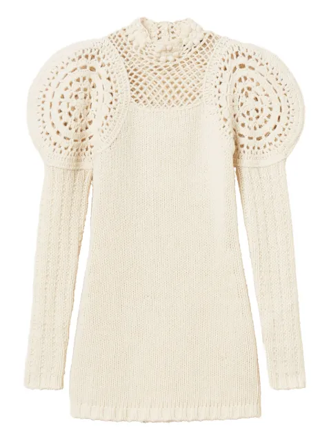 TWINSET vestido con detalle de crochet y mangas farol