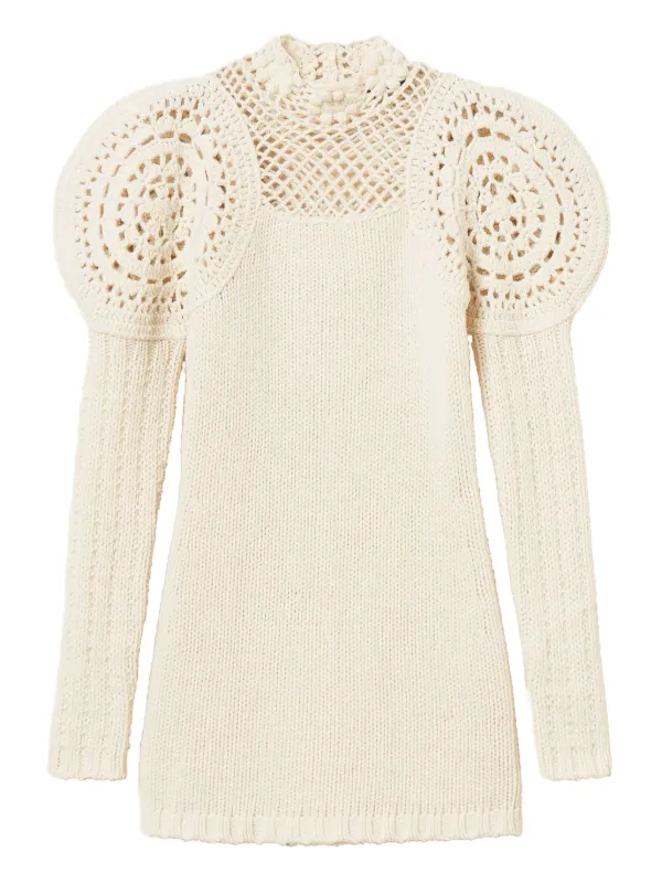 twinset crochet dress TWINSET Crochet Mini Dress | Gold