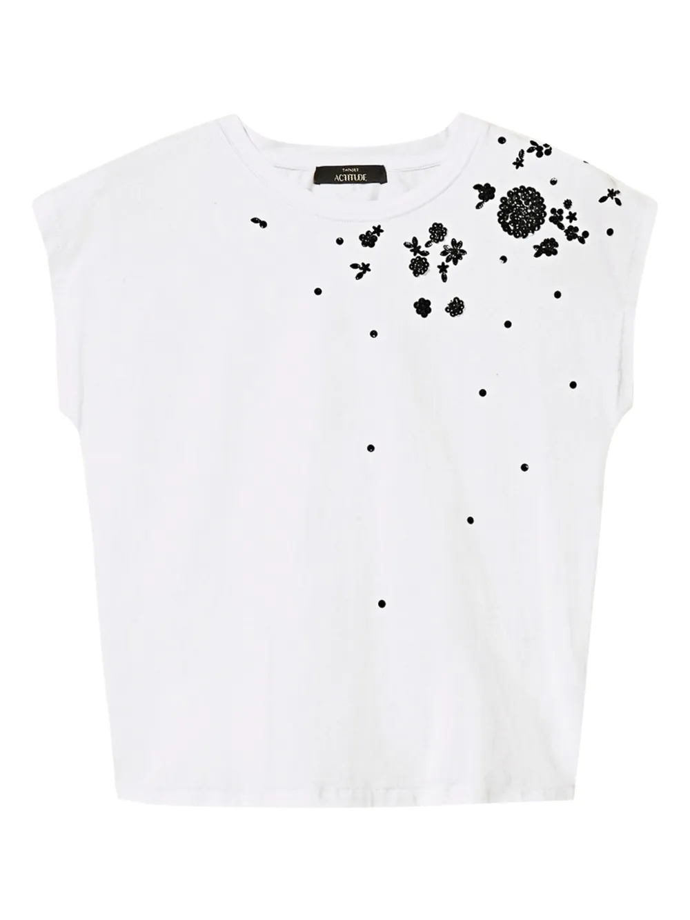 TWINSET T-shirt met geborduurde bloemen Wit