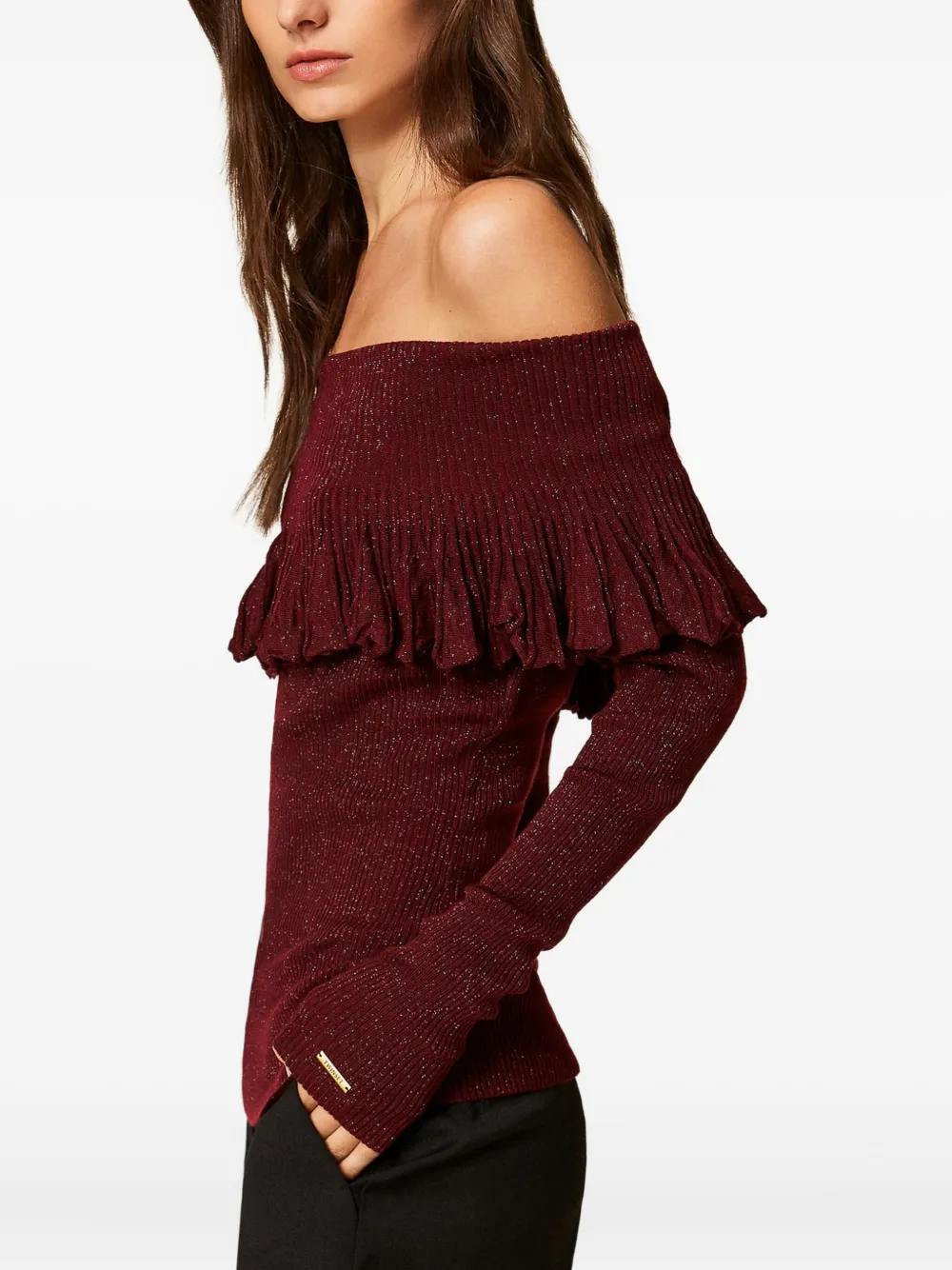 TWINSET Off-shoulder top Rood