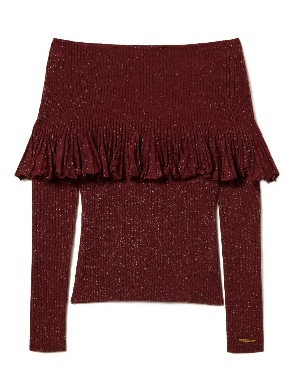 TWINSET off-shoulder ruffled top | Red | Image 1