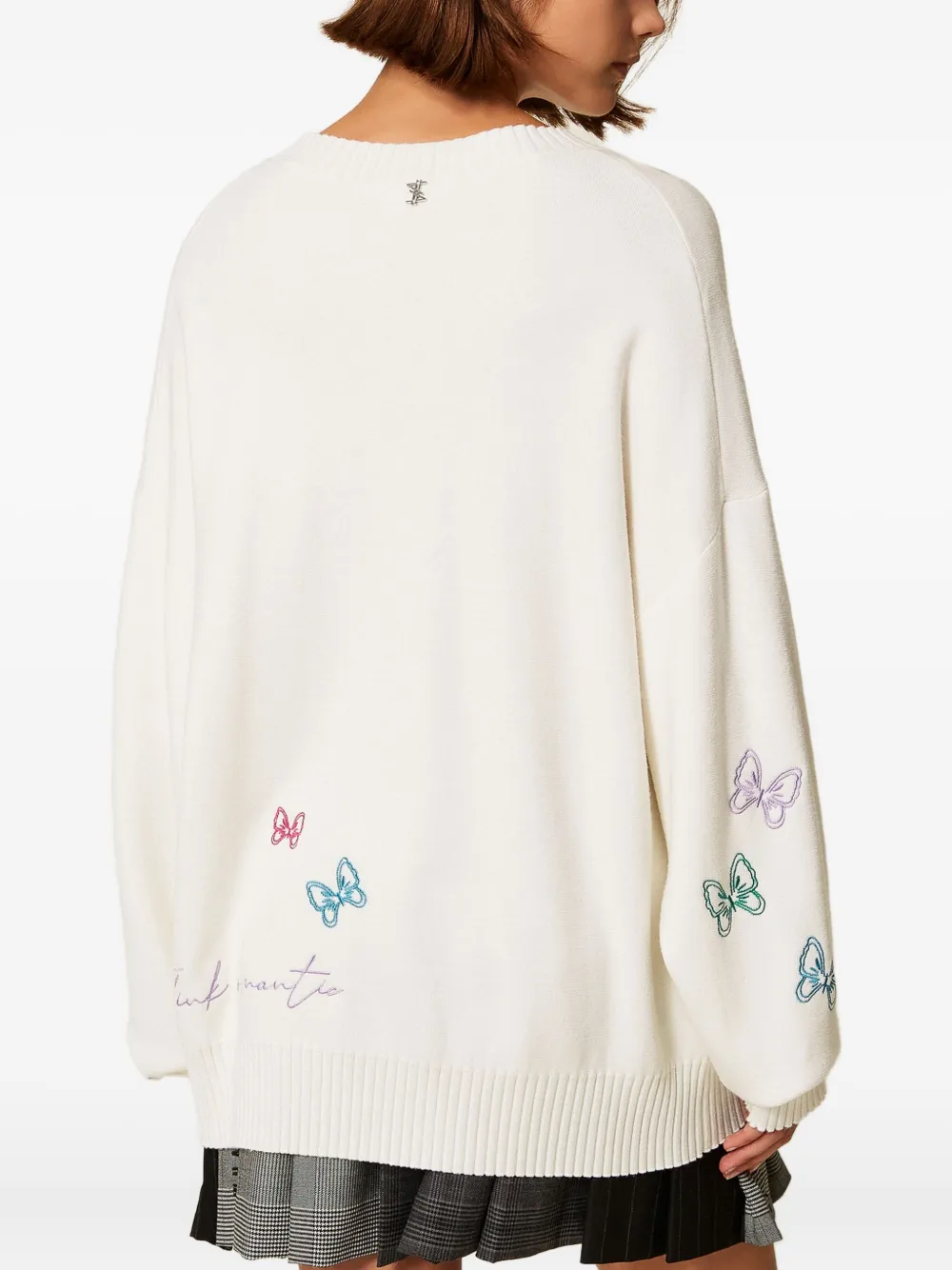 TWINSET Trui met geborduurde letters Wit