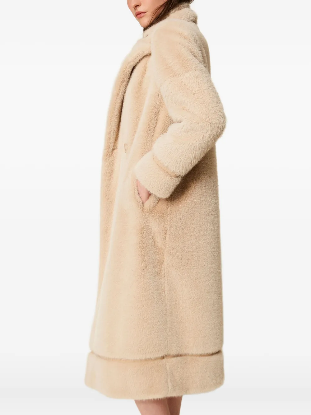 TWINSET Jas van imitatiebont Beige