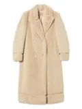 TWINSET double-breasted faux-fur coat - Neutrals