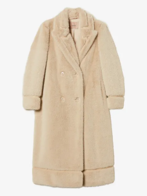 TWINSET double-breasted faux-fur coat
