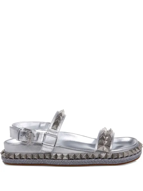 Christian Louboutin studded braided-trim flat sandals