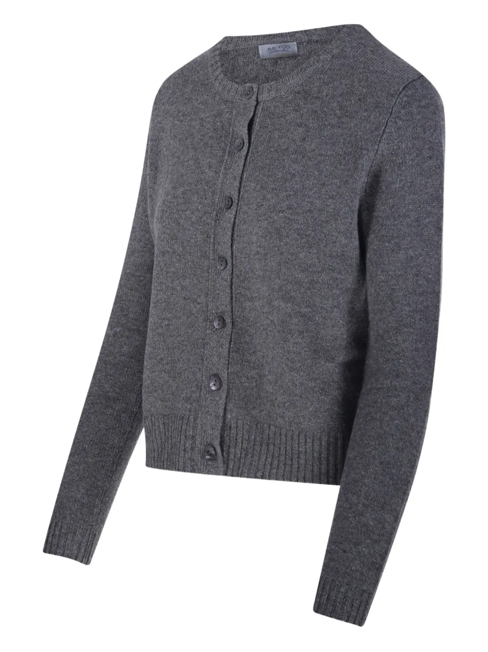 Beyou Button-front Cardigan In Gray