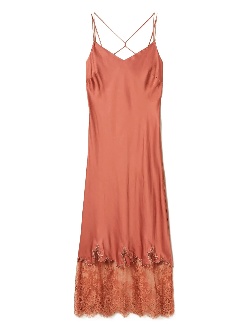 TWINSET Midi-jurk met kanten afwerking Oranje