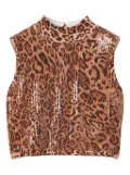TWINSET leopard-print sequin-embellished top - Brown