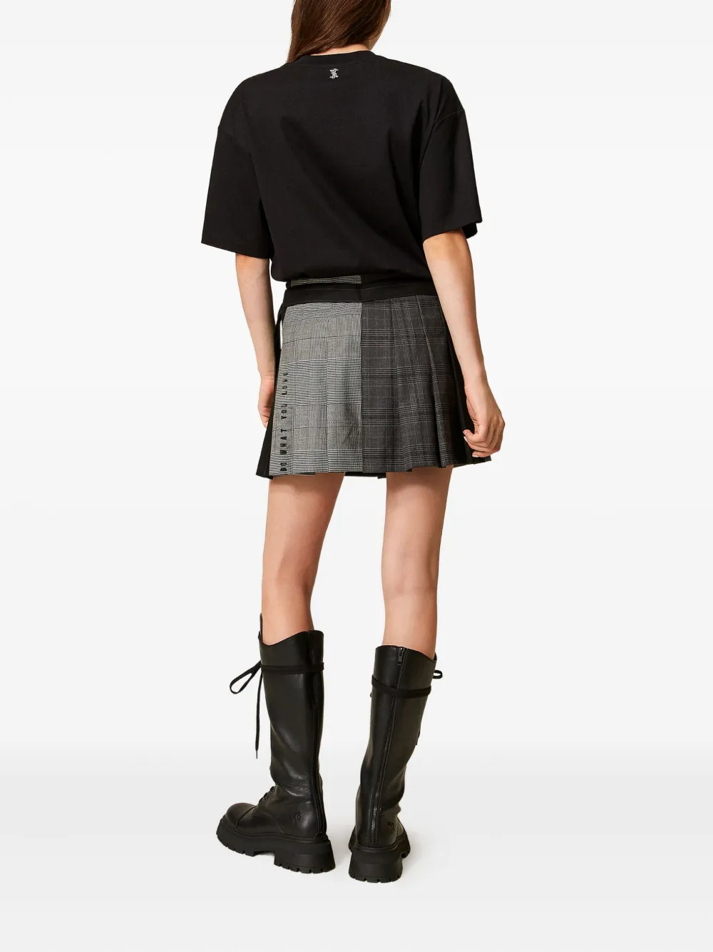 TWINSET Mini-plooirok met borduurwerk Grijs