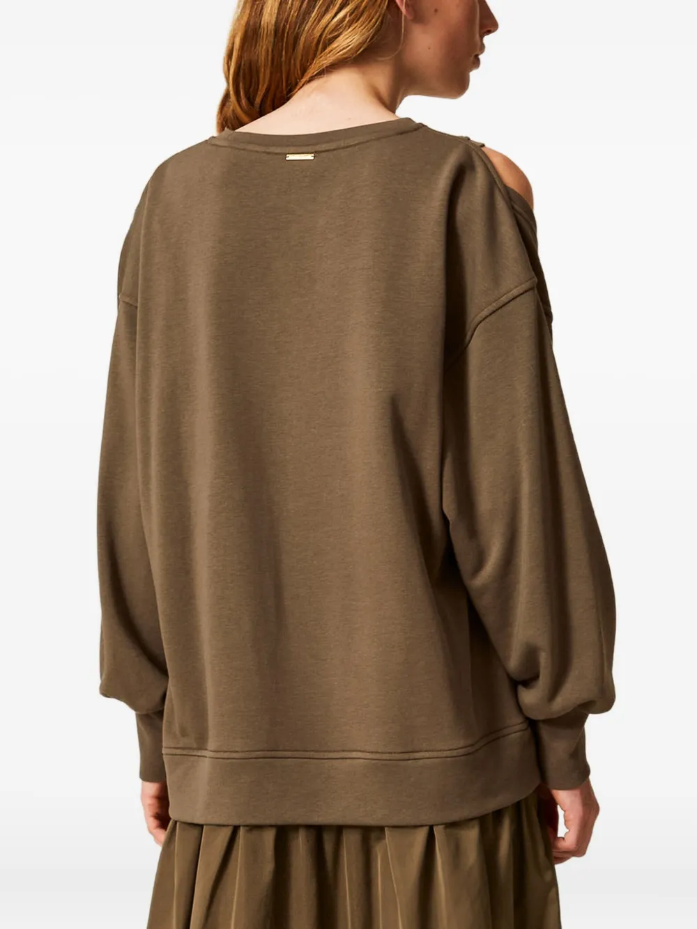 TWINSET Midi-jurk met uitgesneden schouders Groen
