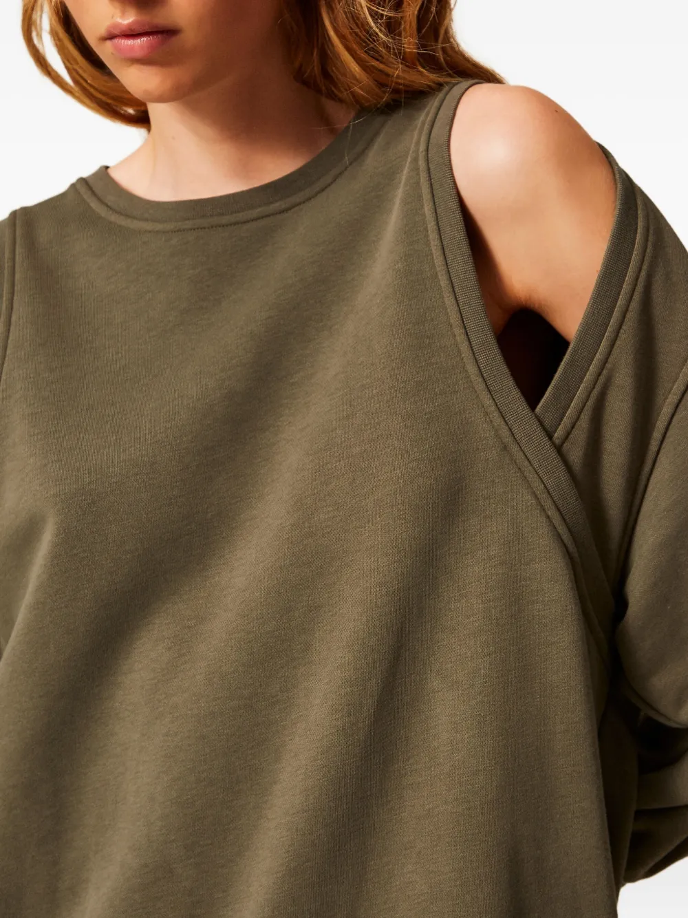 TWINSET Midi-jurk met uitgesneden schouders Groen