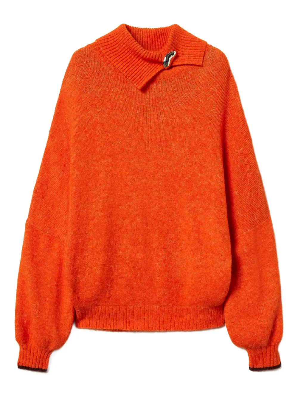 TWINSET Rollkragenpullover mit Brosche | Orange | Image 1