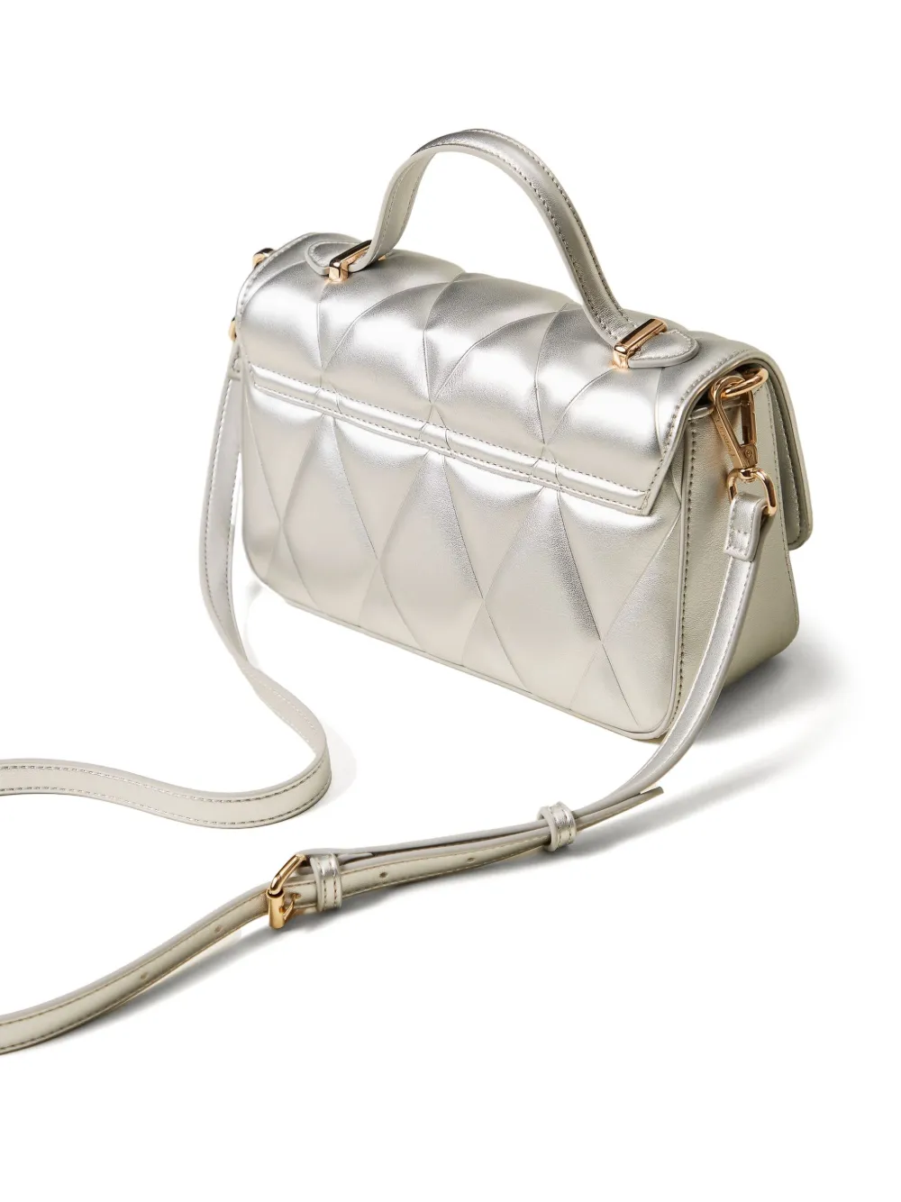 Twinset Quilted Top-handle Tote Bag In Gray