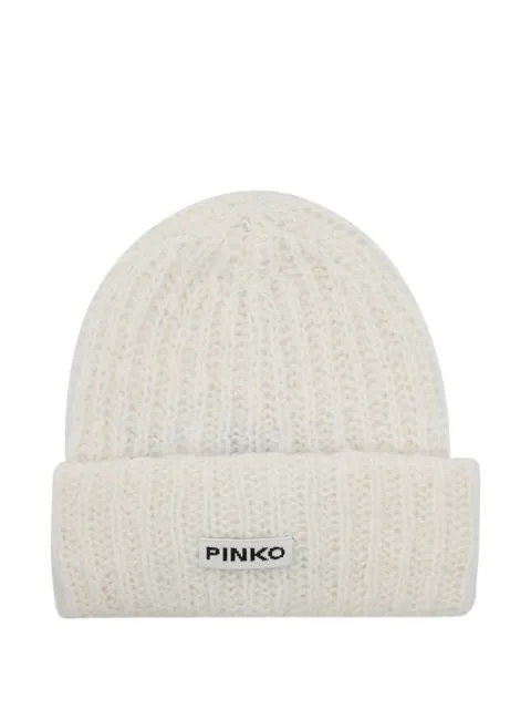 PINKO logo-patch beanie hat
