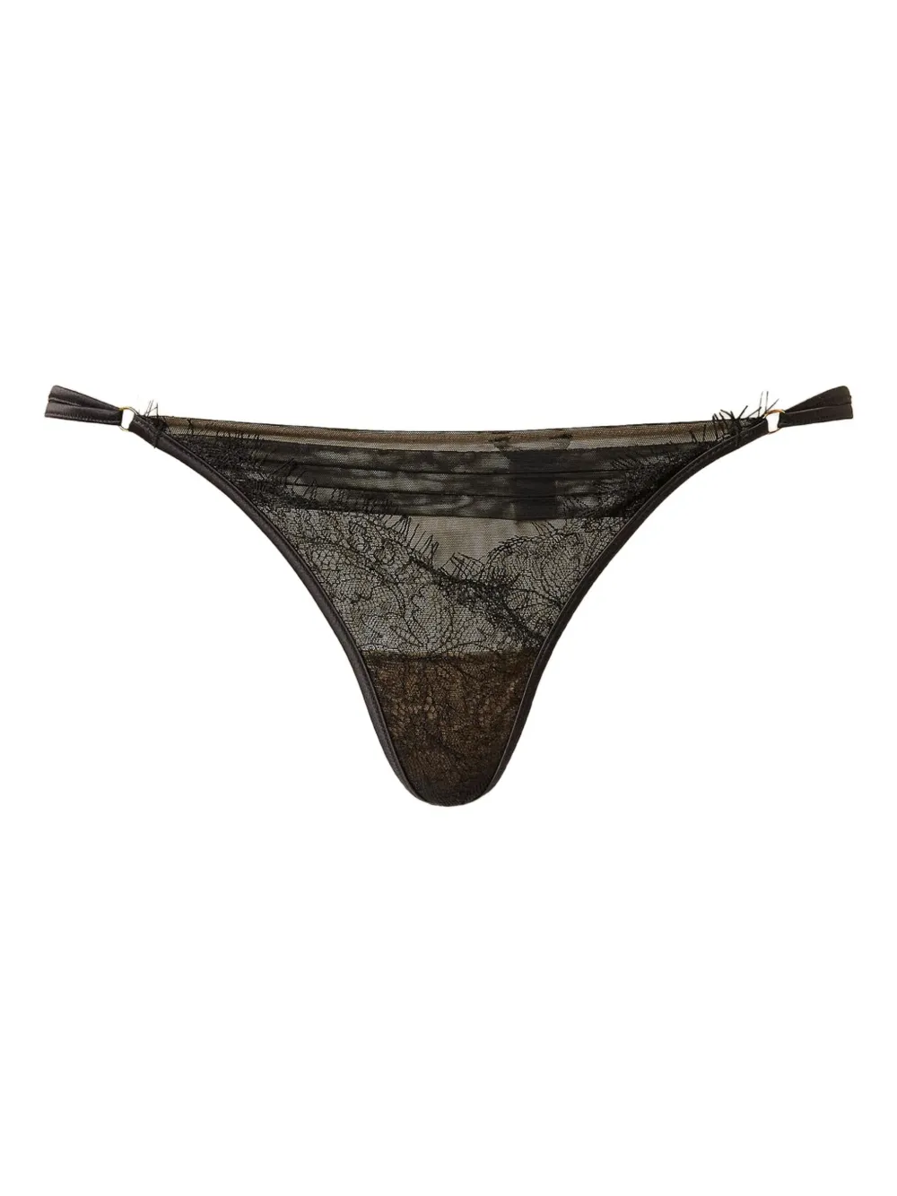 TWINSET Tanga mit Spitzeneinsätzen - Schwarz