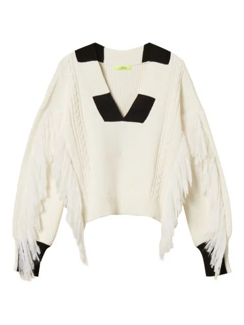 TWINSET Myfo fringes cable-knit sweater