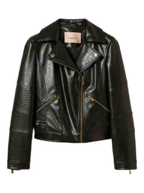 TWINSET biker quilted-panel jacket
