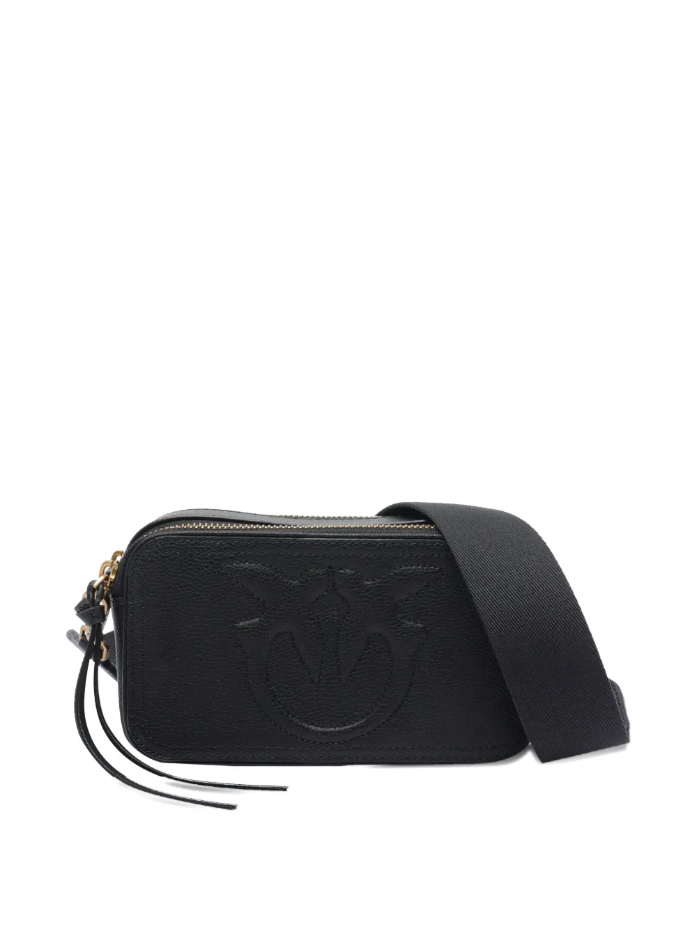 PINKO embossed-logo leather mini bag Zwart