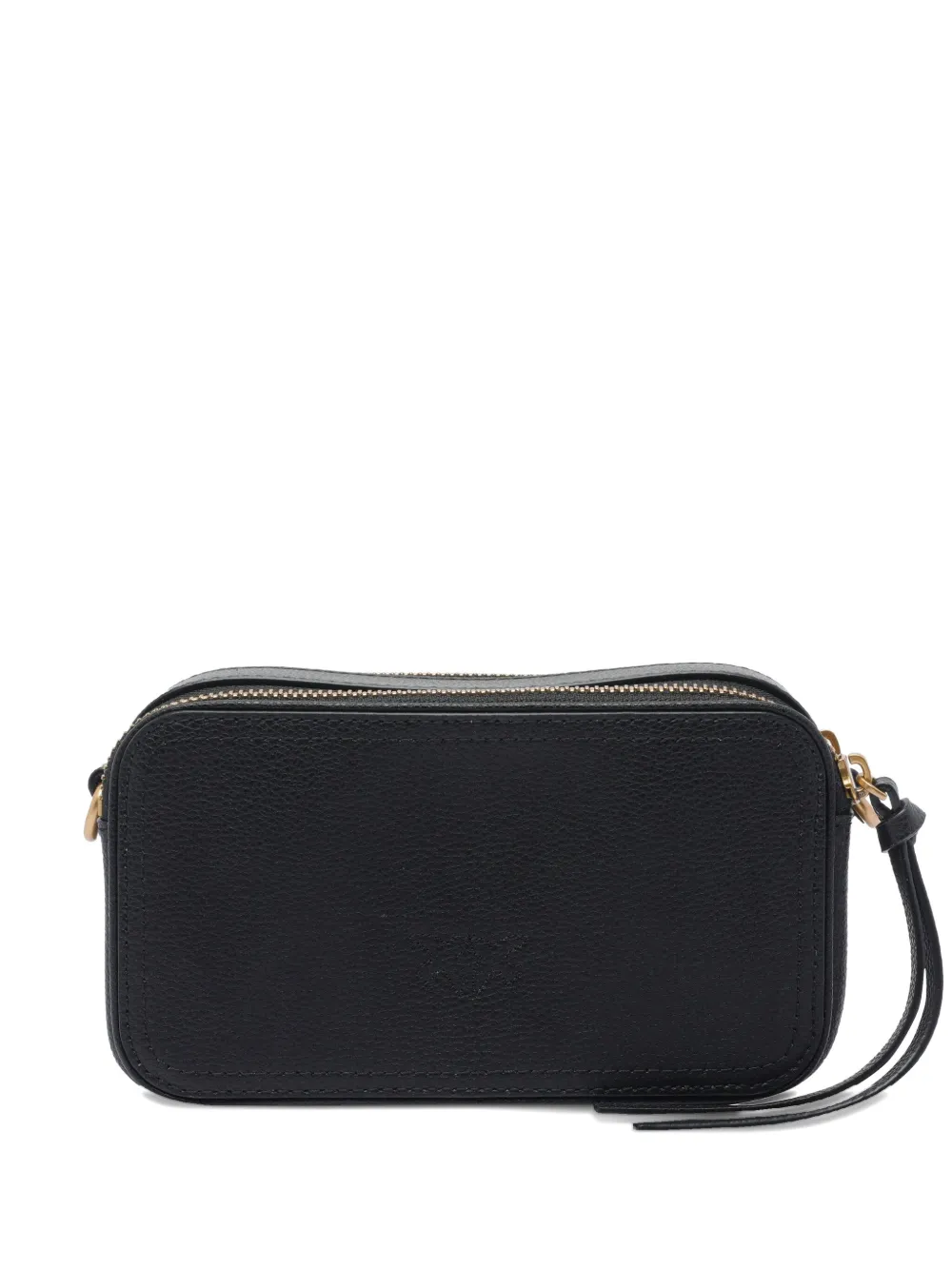 PINKO embossed-logo leather mini bag Zwart
