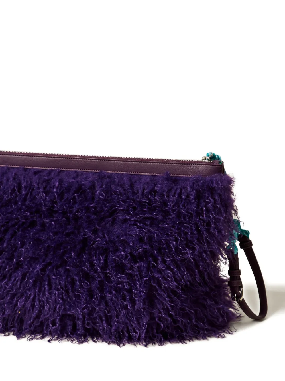 Twinset Myfo Faux-fur Clutch Bag In Purple