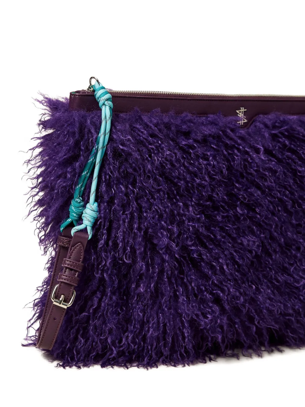 Twinset Myfo Faux-fur Clutch Bag In Purple
