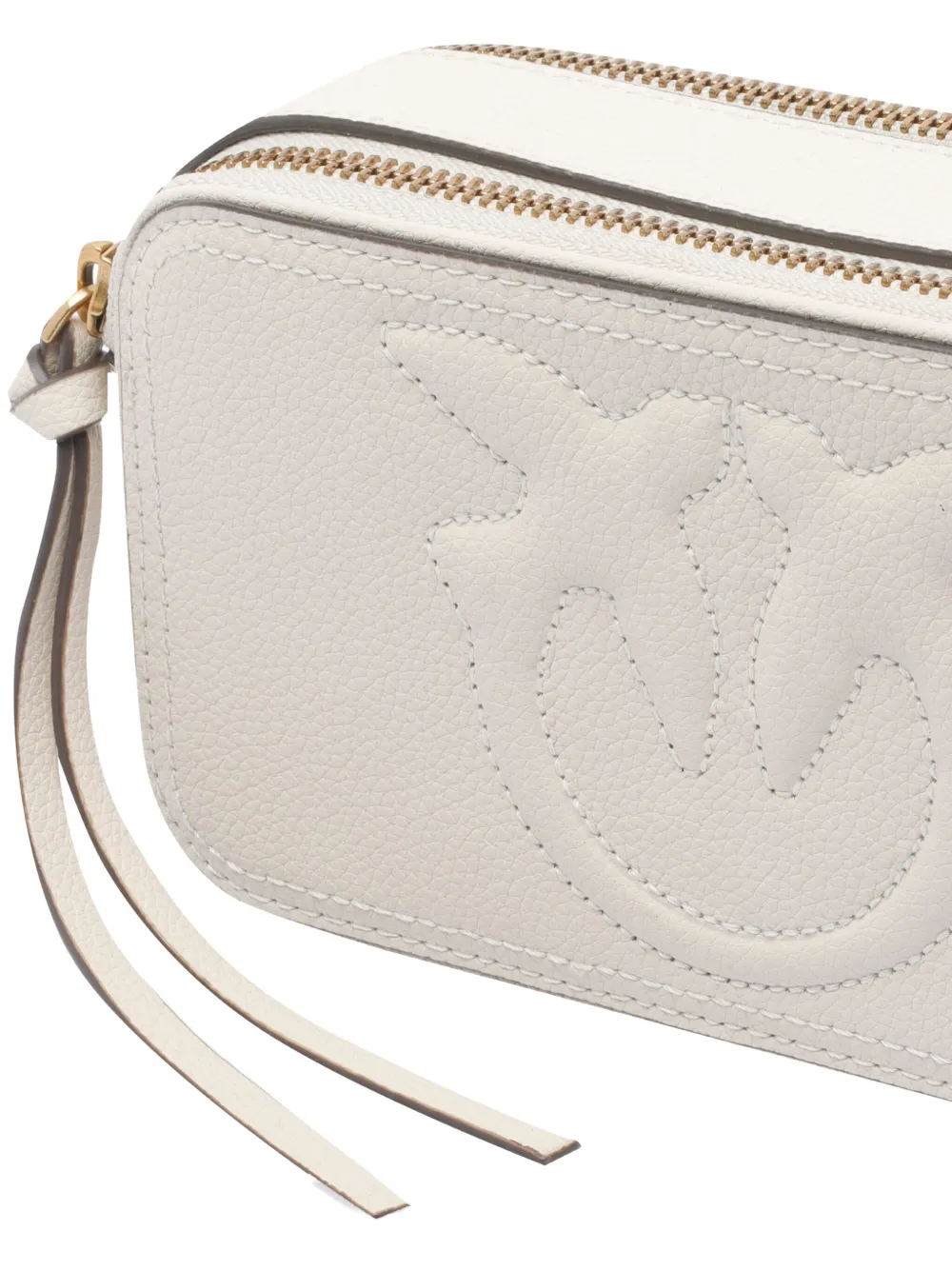 Pinko Love Birds Embossed-logo Tote Bag In Neutral