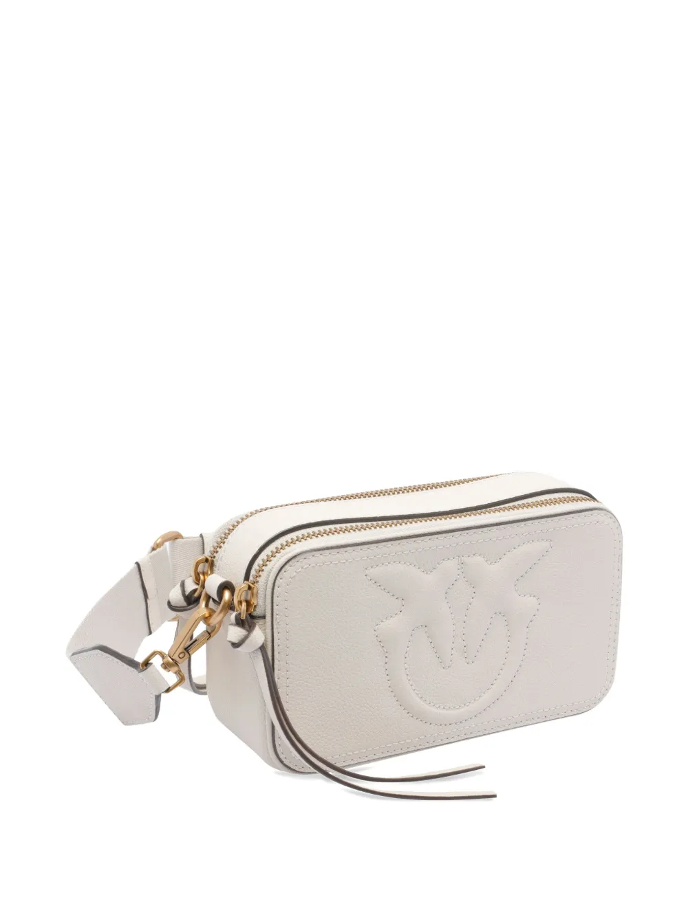 Pinko Love Birds Embossed-logo Tote Bag In Neutral
