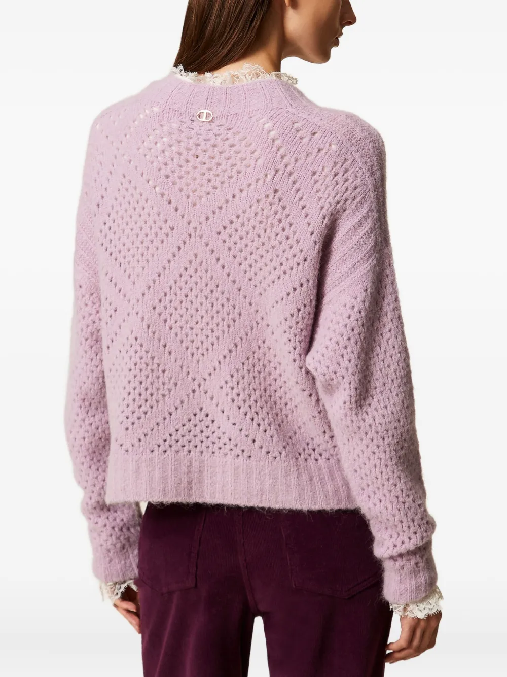TWINSET Trui met diamantpatroon Paars