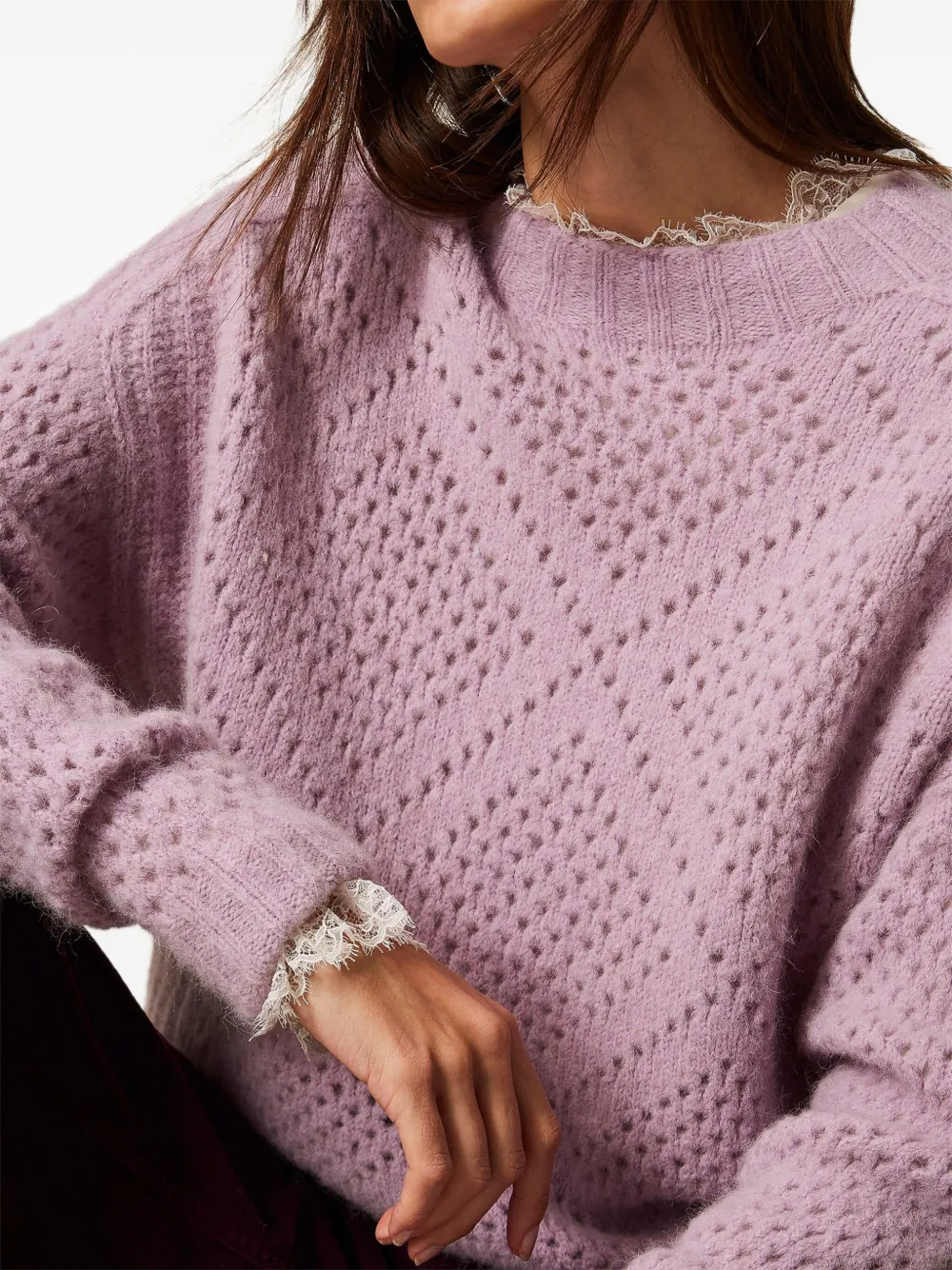 TWINSET Trui met diamantpatroon Paars