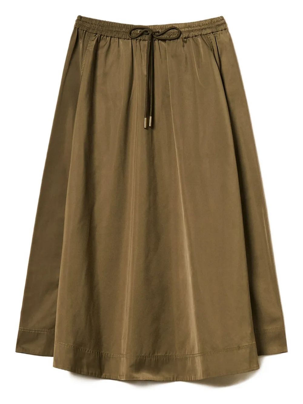 TWINSET Midi-rok met trekkoordtaille Groen