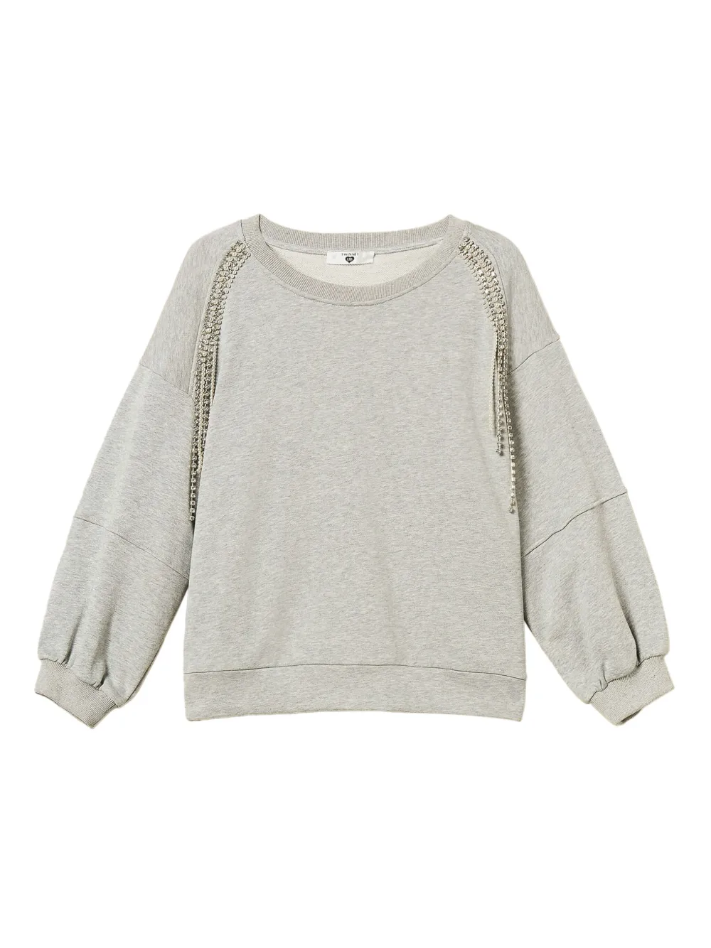 TWINSET sudadera con cadena de strass | gris | Image 1