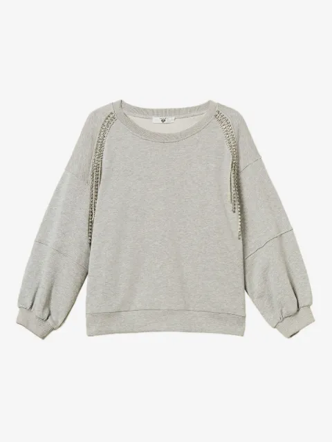 TWINSET rhinestone-chain cotton sweatshirt