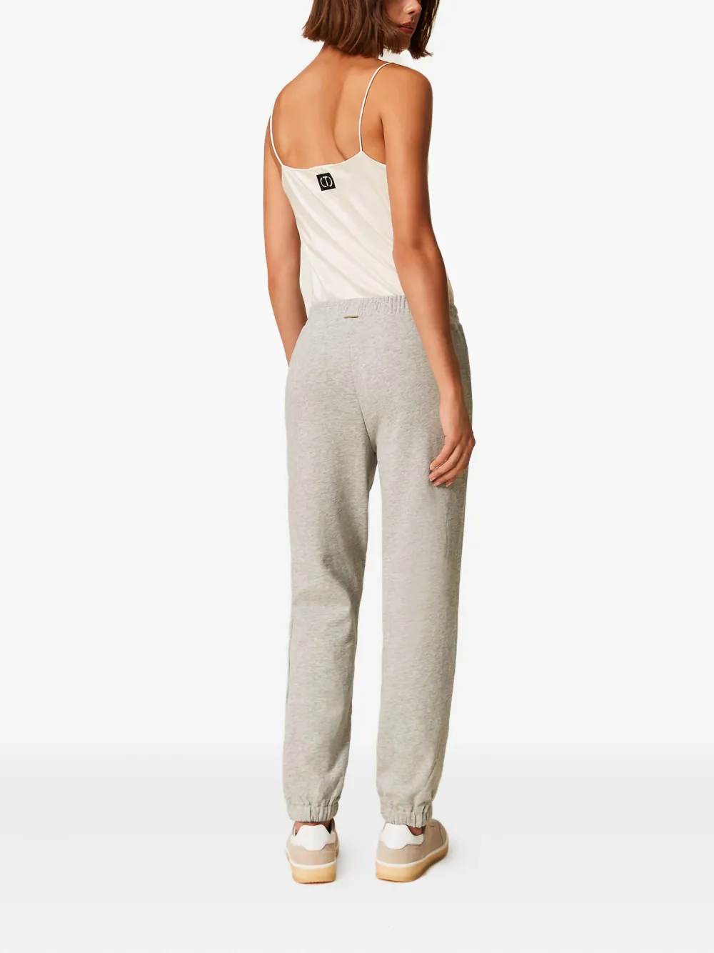 TWINSET Katoenen trainingsbroek verfraaid met stras Grijs