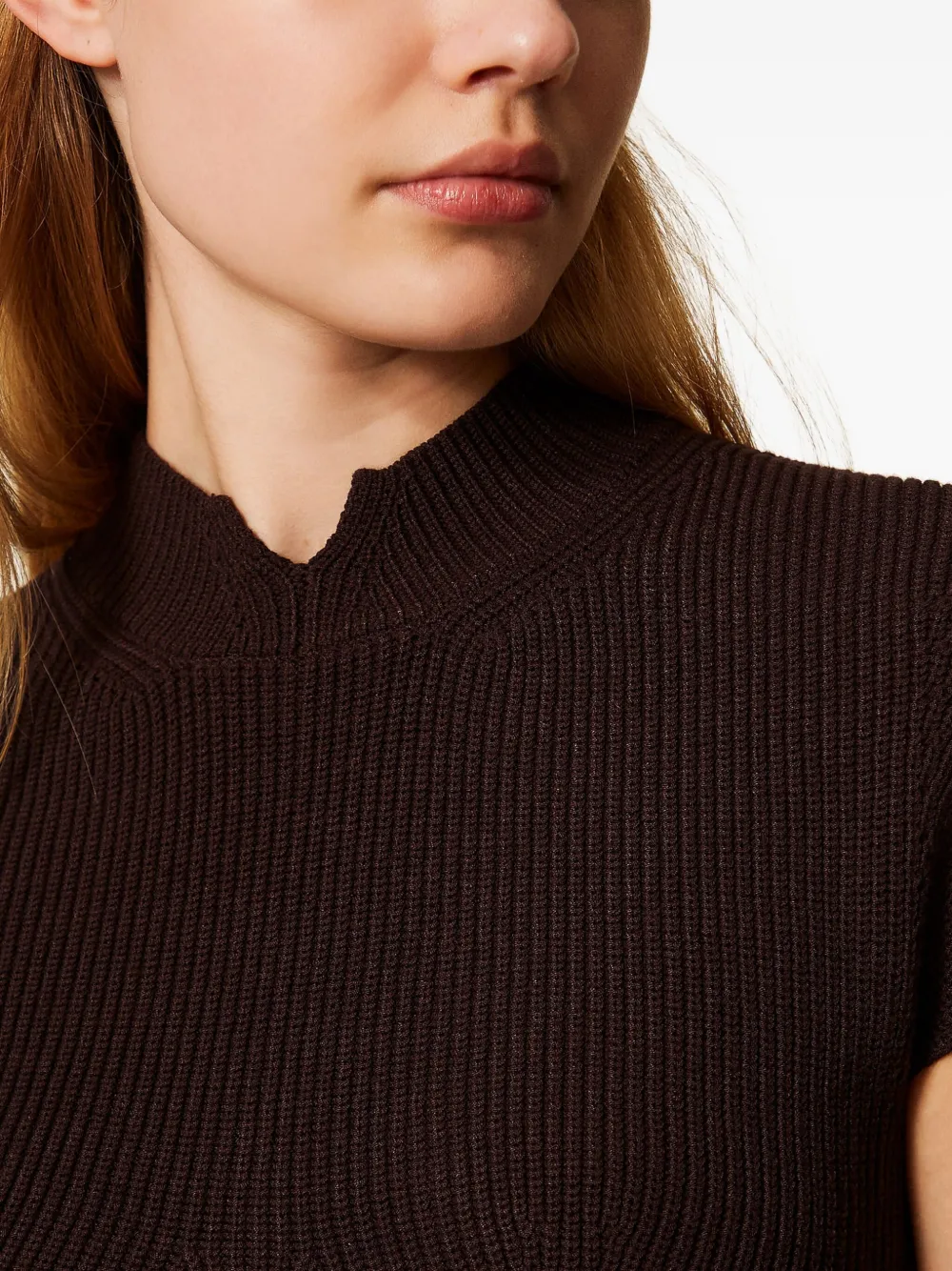 TWINSET Top met col Bruin