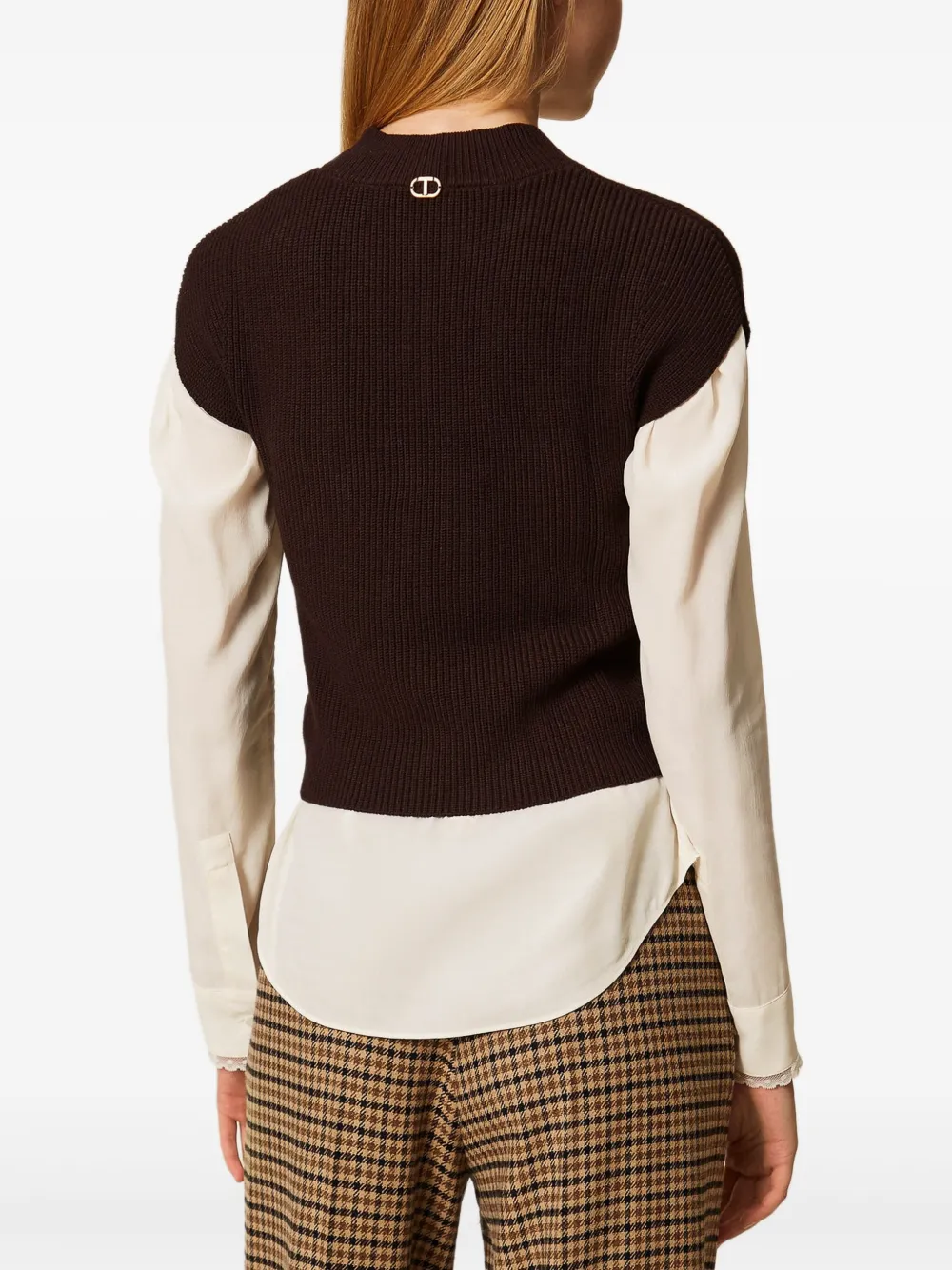 TWINSET Top met col Bruin