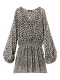 TWINSET animal-print smocked dress - Grey