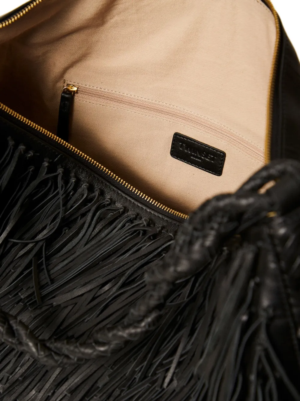 TWINSET Liliane geweven schoudertas met franje Zwart