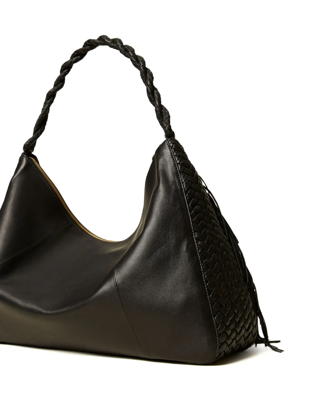 TWINSET Liliane geweven schoudertas met franje Zwart