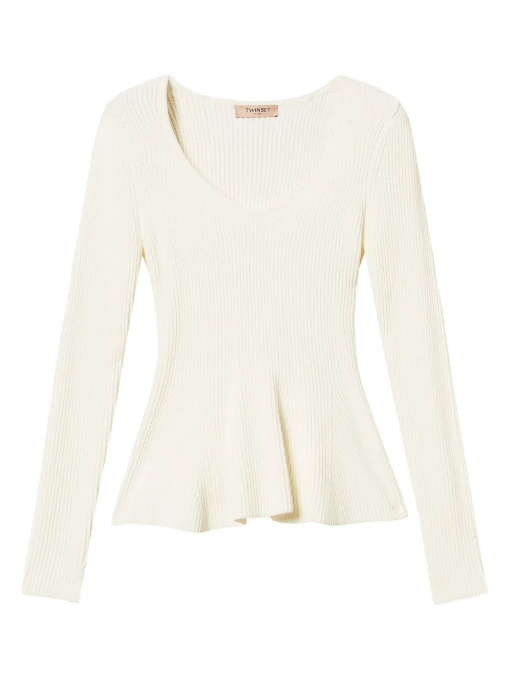 Twinset Ribbed Sweater In White