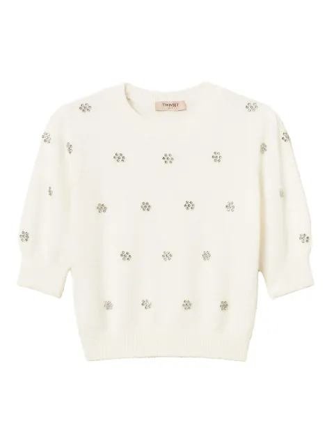 TWINSET puff-sleeve embellished jumper